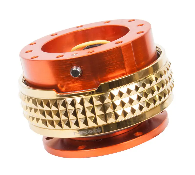 Nrg Quick Release 2.1 - Orange Body / Chrome Gold Pyramid Ring 1