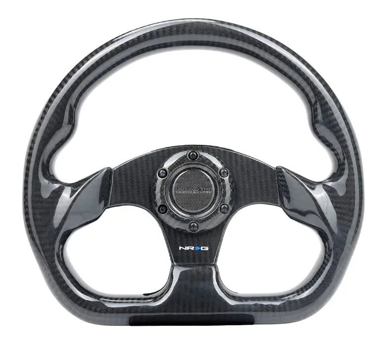 Nrg Steering Wheel Black Carbon Fiber 320Mm Flat Bottom 1