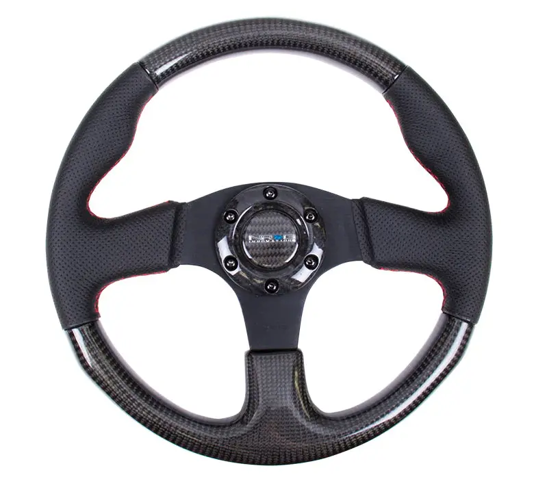 Nrg Steering Wheel Carbon Fiber 315Mm With Red Stitching 1