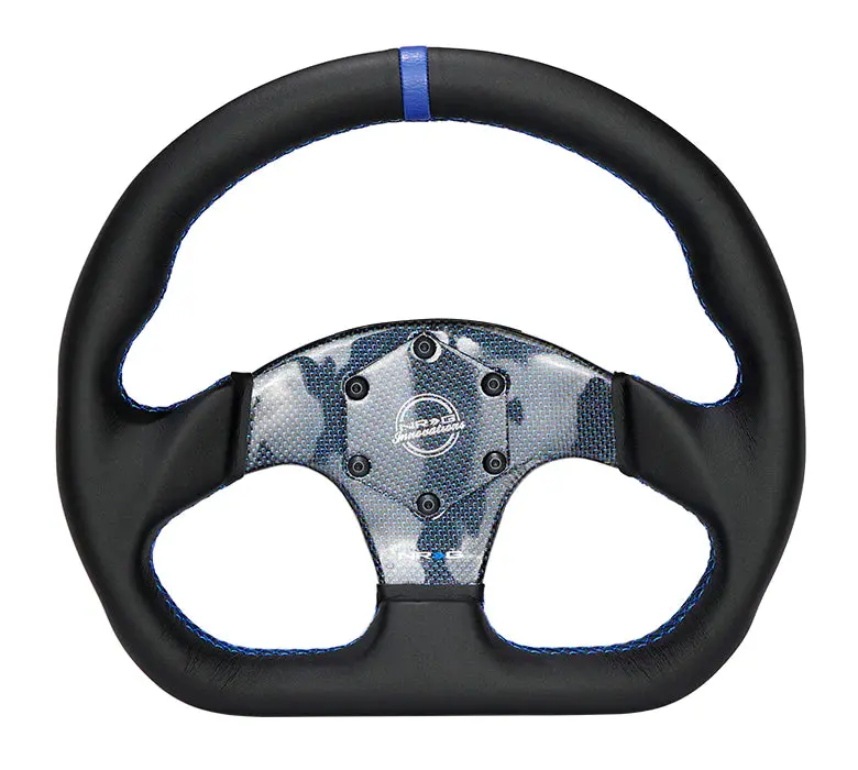 Nrg Steering Wheel Carbon Fiber 320Mm Blue Carbon Fiber Center With Blue Stitch Bluecenter Mark Flat Bottom 1