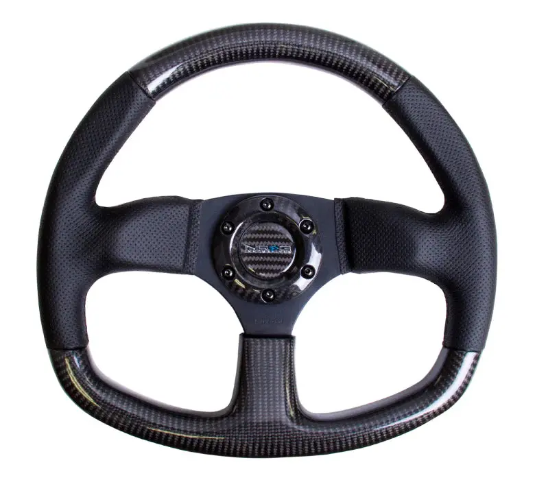 Nrg Steering Wheel Carbon Fiber 320Mm Flat Bottom With Black Stitching 1