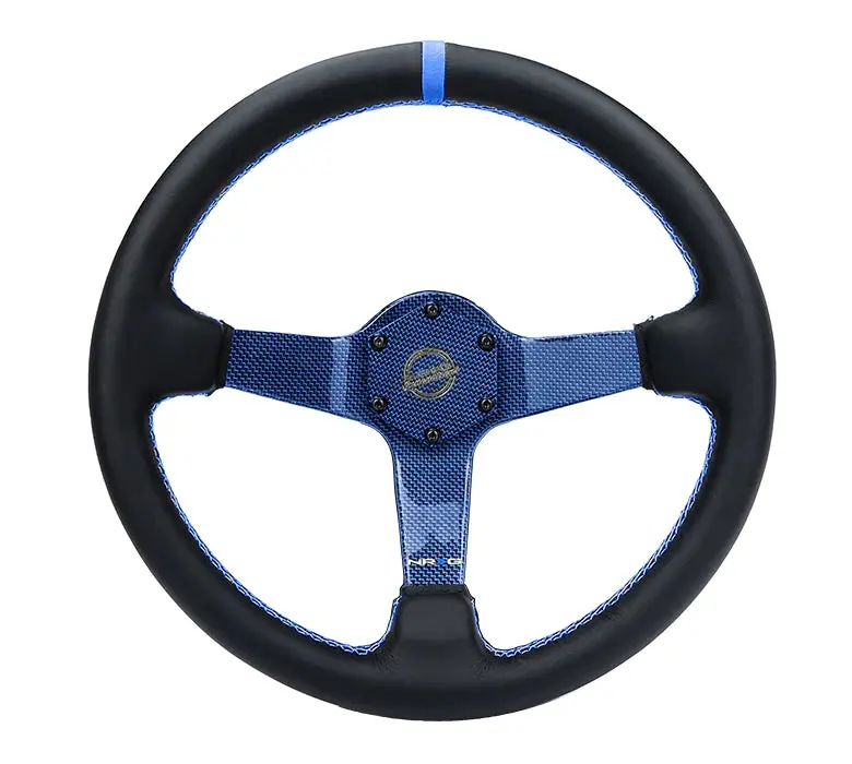 Nrg Steering Wheel Carbon Fiber 350Mm Blue Carbon Fiber, Blue Stiching, Blue Center Mark, Leather 1