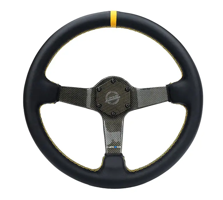 Nrg Steering Wheel Carbon Fiber 350Mm Silver Carbon Fiber, Silver Stiching, Silver Center Mark, Leather 1