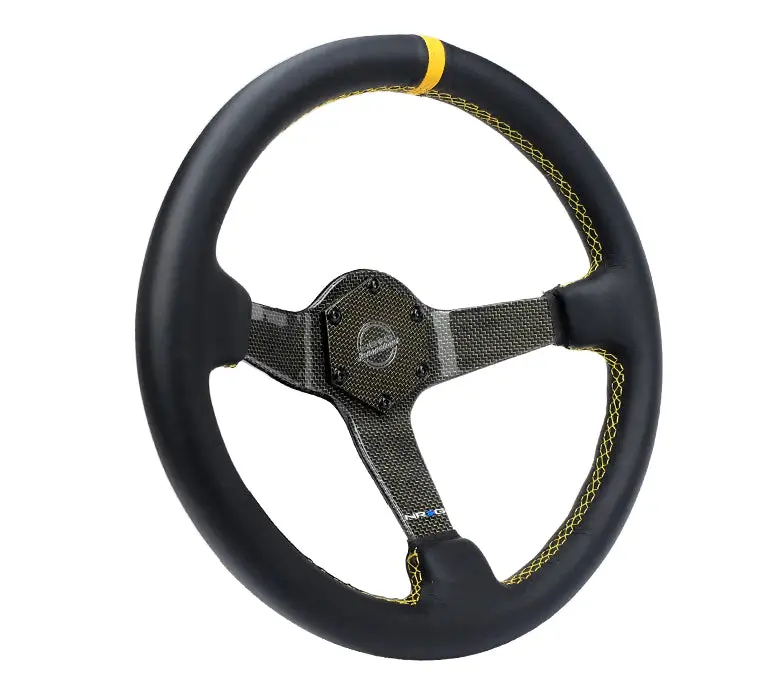 Nrg Steering Wheel Carbon Fiber 350Mm Silver Carbon Fiber, Silver Stiching, Silver Center Mark, Leather 2