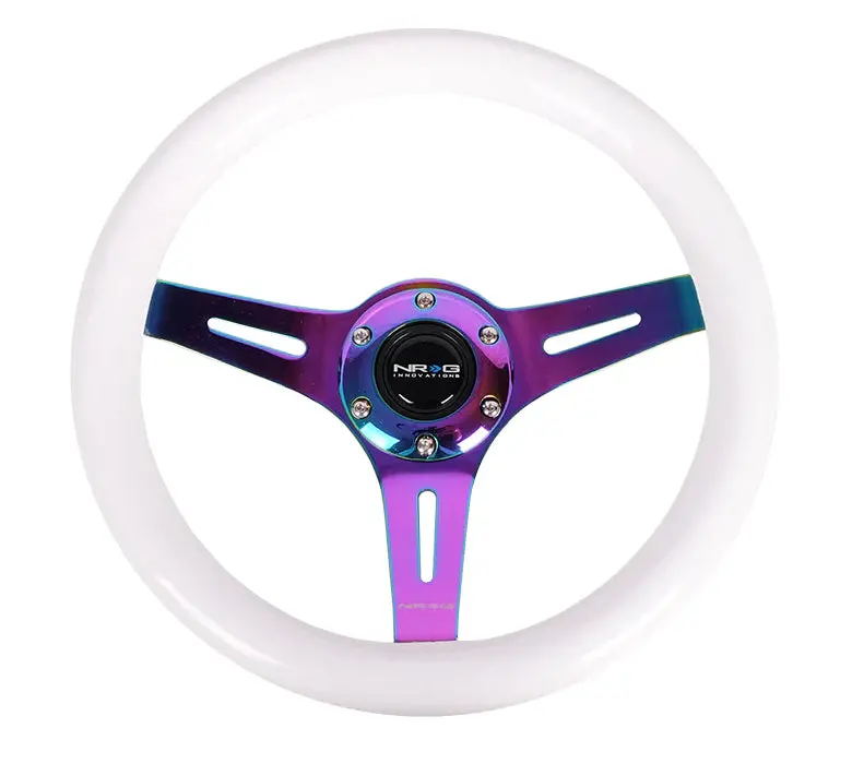 Nrg Steering Wheel White Wood Grain - 310Mm - 3 Spoke Center In Neochrome 1