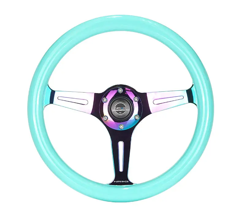 Nrg Steering Wheel Wood Grain - 350Mm 3 Neochrome Spokes - Mint 1