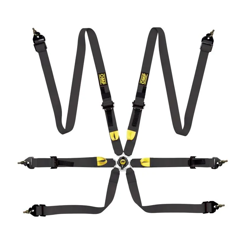 Omp Safety Harness First 2In Black (Fia 8853-2016) Pull Up - Steel Adj 1