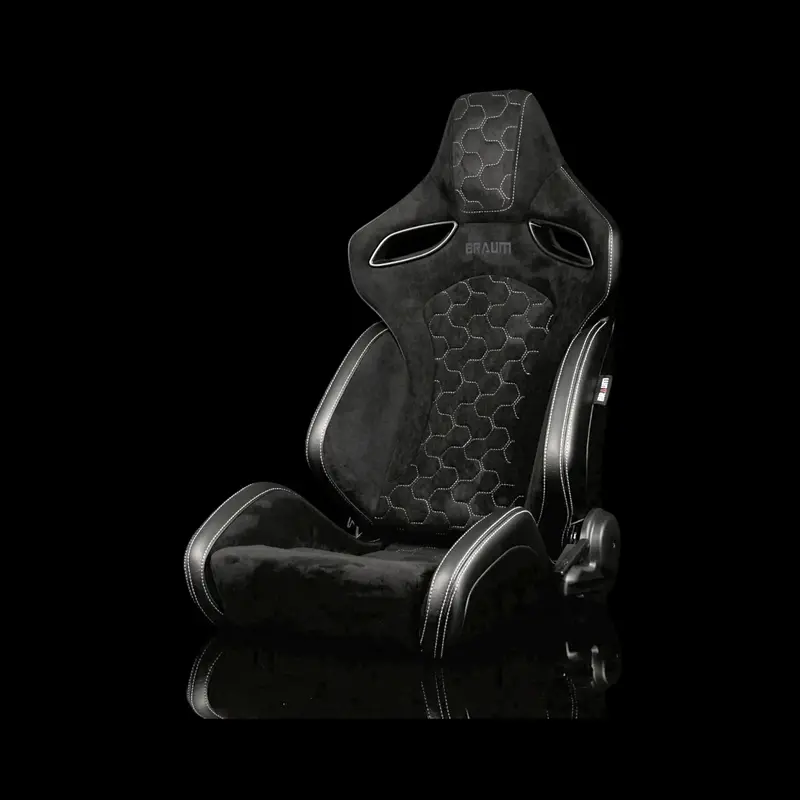 Orue S Series Sport Seats - Honeycomb Alcantara (White Stitching) 1