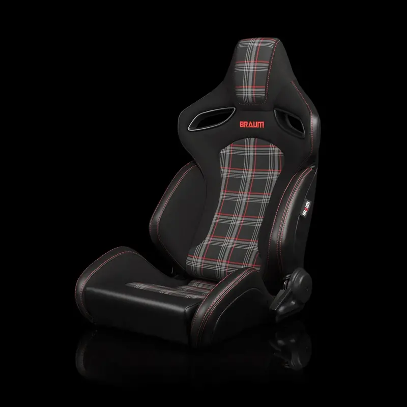 Orue S Series Sport Seats - Red Plaid Fabric 1