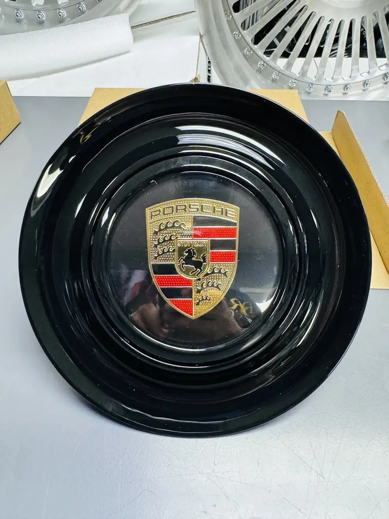 Porsche Floating Center Caps Black Bezel Big Xl Caps 4 Qty 1