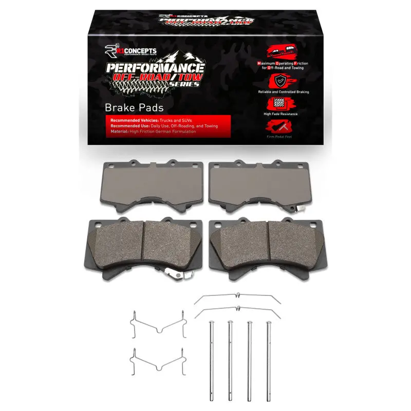 R1 17-21 Toyota Land Cruiser Front Performance Off-Road/Tow Brake Pads & Hardware Kit 1