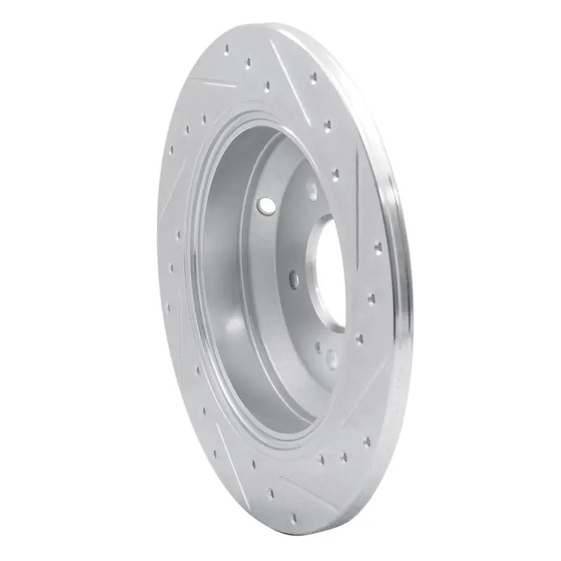 R1 18-23 Genesis G70 Rear Left Drilled & Slotted Silver Brake Rotor 2