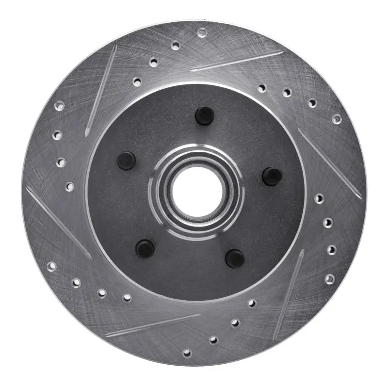 R1 1988-1994 Chevrolet C1500 Front Left Drilled & Slotted Silver Brake Rotor 1