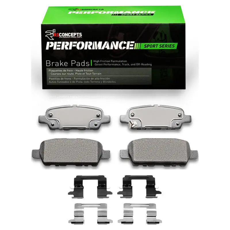 R1 2002-2025 Infiniti Q40 Rear R1 Performance Sport Pads & Hardware Kit 1