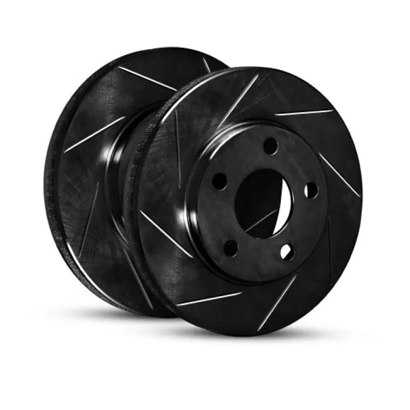 R1 98-20 Honda Accord Coupe Front Left Slotted Black Brake Rotor 1
