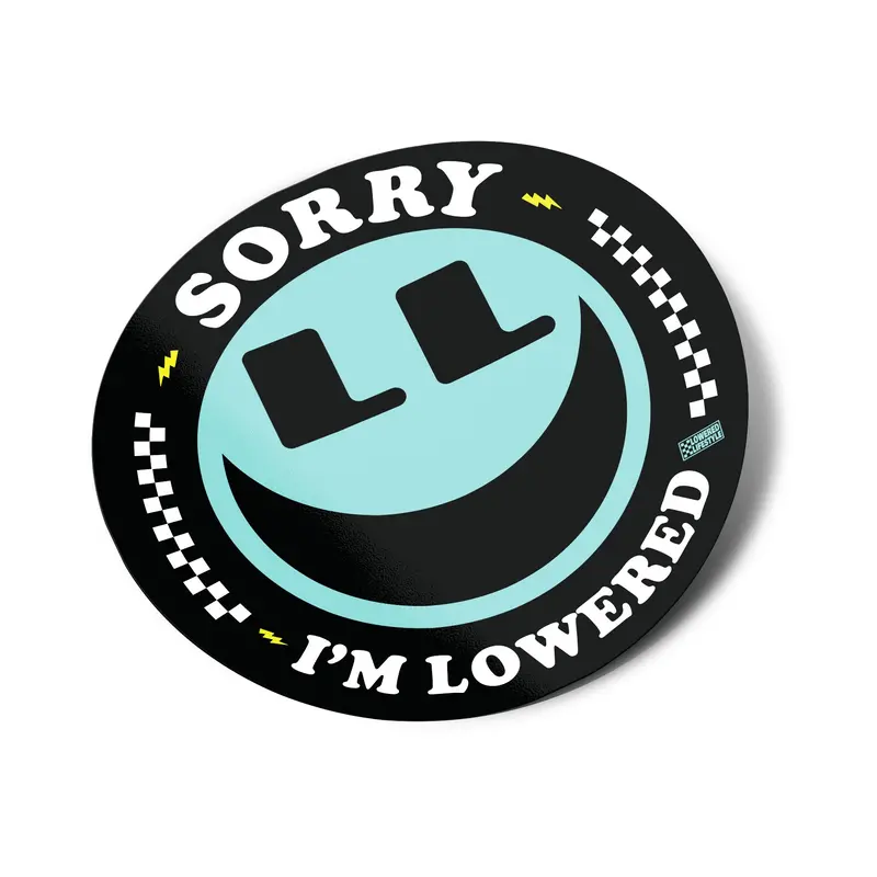 Sorry I’M Lowered Sticker - Blue 1