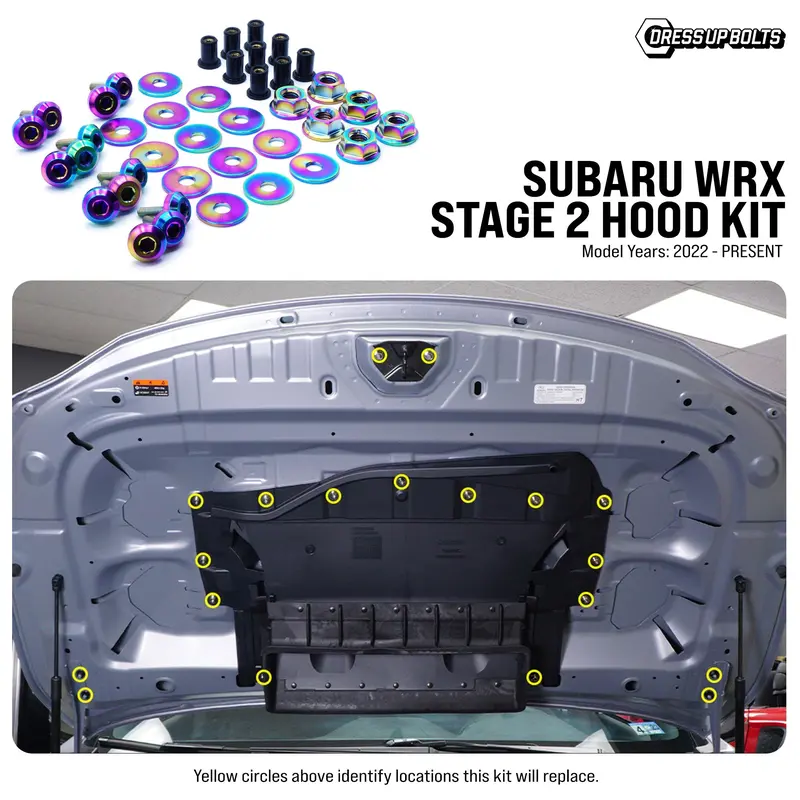 Stage 2 Titanium Hardware Hood Kit - Subaru Wrx (2022+) 2