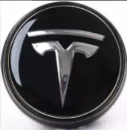 Tesla Floating Center Caps Black & Chrome 2 1/4" (57Mm) — Qty 4 1