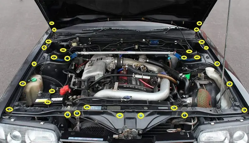 Titanium Hardware Engine Bay Kit - Nissan Skyline Gts-R (R31) 3