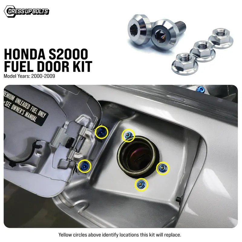 Titanium Hardware Fuel Door Kit - Honda S2000 (2000-2009) 2