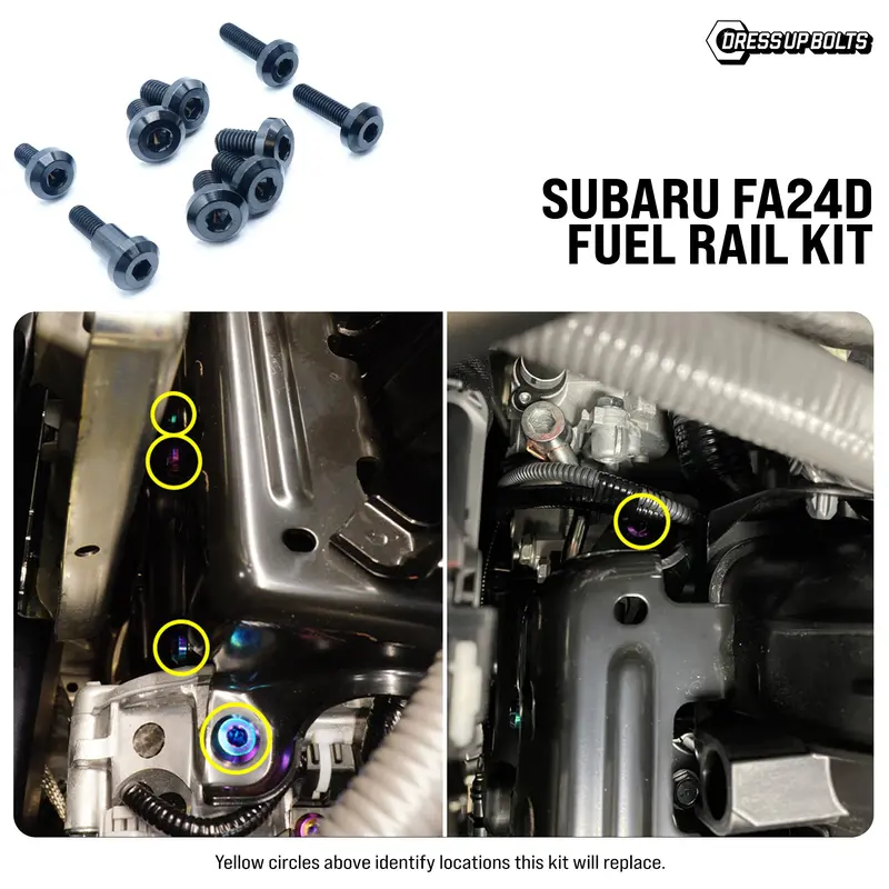 Titanium Hardware Fuel Rail Cover Kit - Subaru Fa24d Engine 3