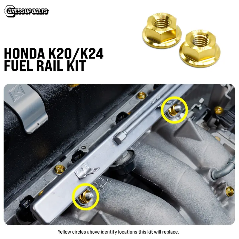 Titanium Hardware Fuel Rail Kit - Honda K20/K24 2