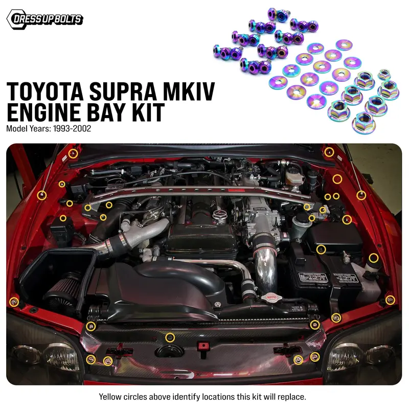 Toyota Supra (1993-2002) Mkiv Titanium Dress Up Bolts Engine Bay Kit 1