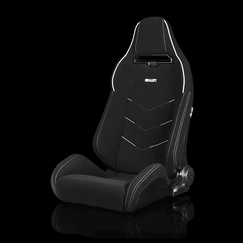Viper X Series Sport Seats - Black Jacquard / White Piping 1