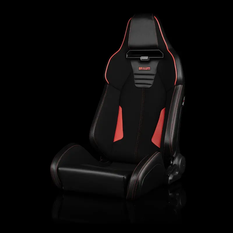 Viper X Series Sport Seats - Black Pu / Black S374 / Red Stitching 1
