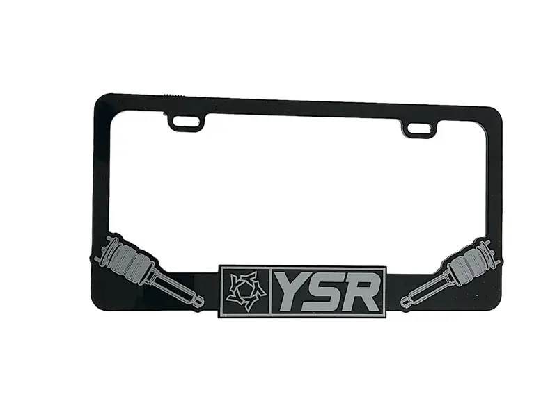 Yellow Speed Racing Acrylic License Plate Frame - Bagged Style 1