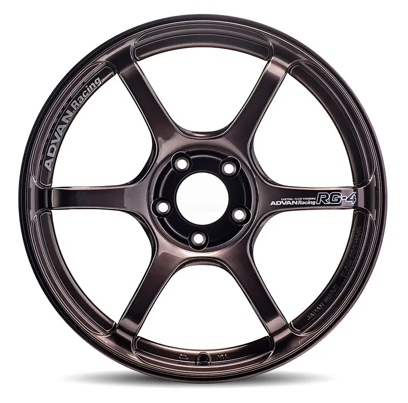 Advan Rg-4 Racing Wheel — 18X8.5 Inches, +44 Offset, 5X114.3 Bolt Pattern, Copper Bronze Finish 1