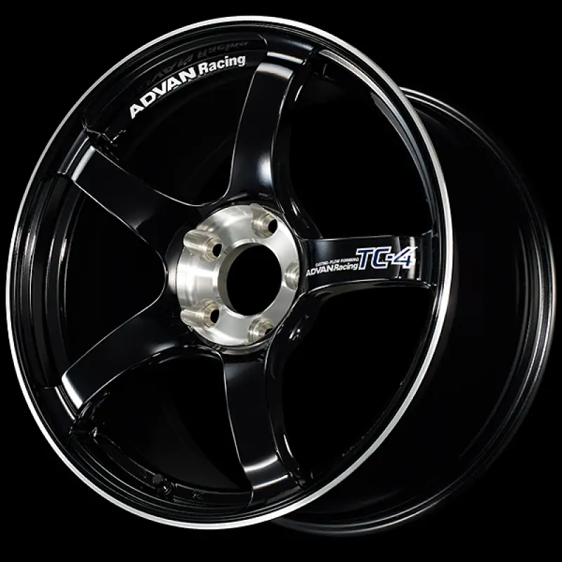 Advan Tc-4 Se Racing Wheel – 18X8.5", +45Mm Offset, 5X114.3, 73Mm Center Bore, Gloss Black & Diamond-Cut Face 1