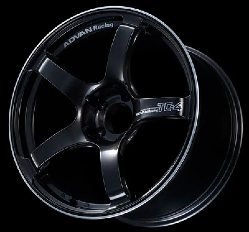 Advan Tc4 Alloy Wheel – 16X7.0 Inches, +35 Offset, 5X114.3 Bolt Pattern, Black Gunmetallic Finish With Ring Accent 1