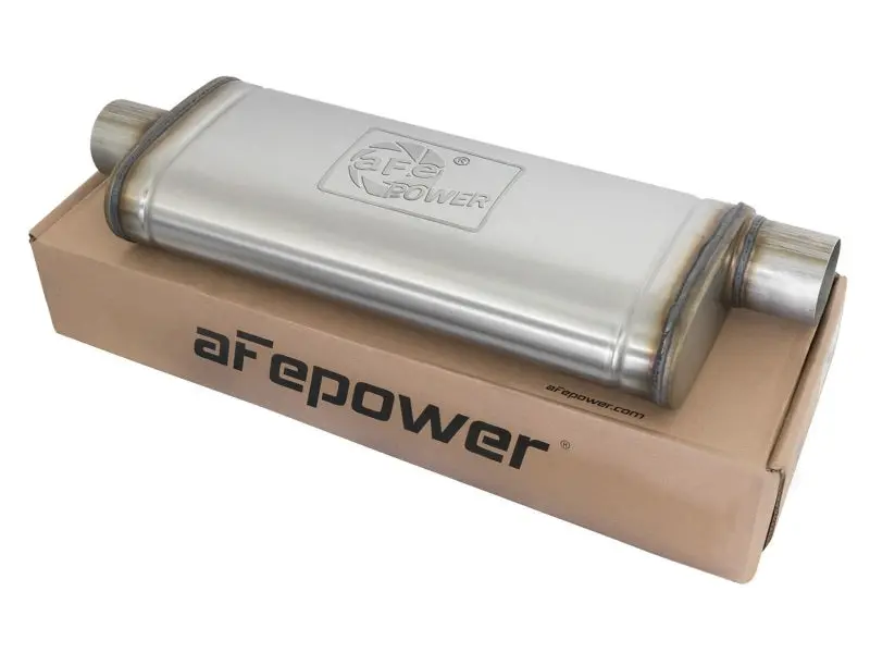 Afe Machforce Xp Stainless Steel Muffler – 3" Center Inlet / 3" Offset Outlet (22" L × 9" W × 4" H) 1