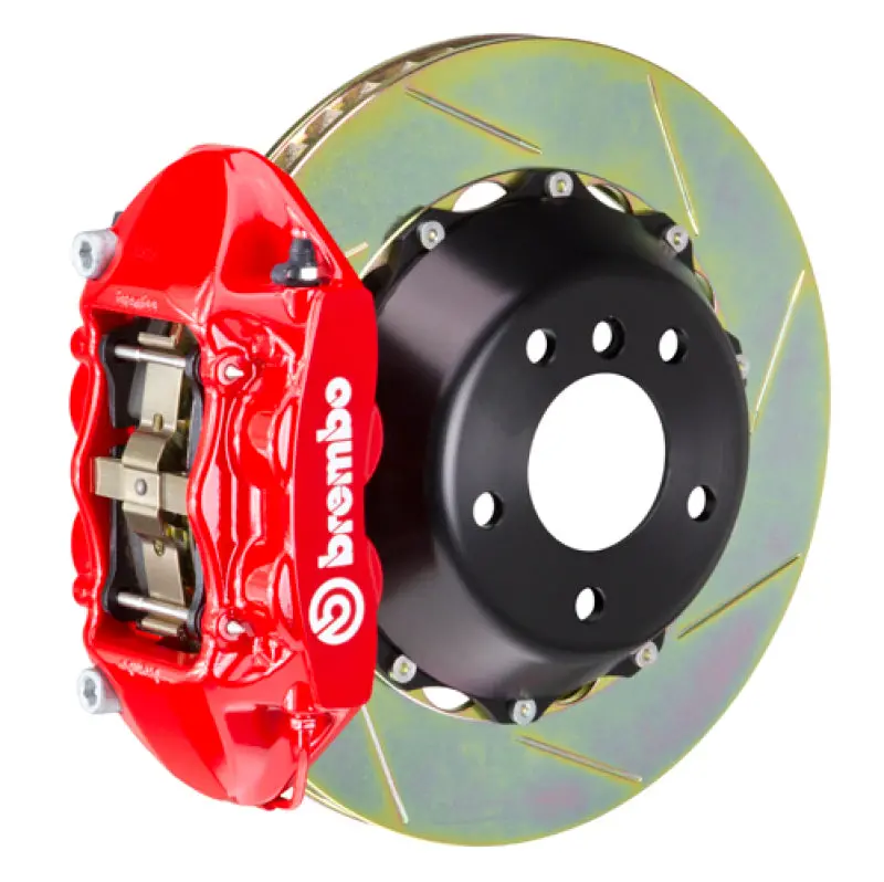 Brembo 05-11 G55 Amg/12-18 G63/G65 Rear Gt Bbk 4 Piston Cast 380X28 2Pc Rotor Slotted Type1-Red 1