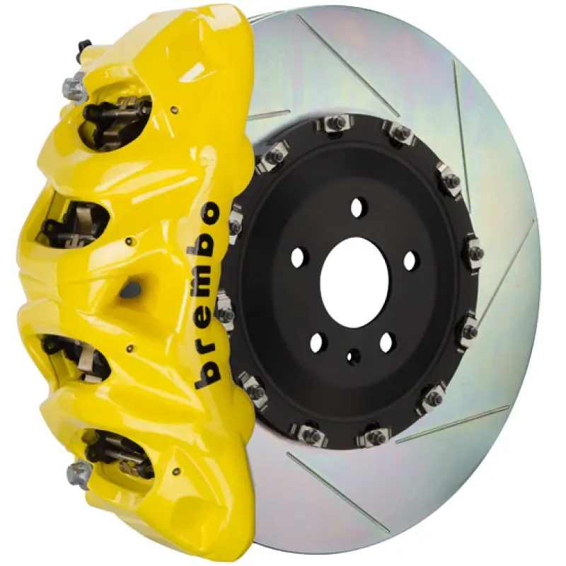 Brembo 18+ Atlas Front Gt Bbk 8 Piston Cast 412X38 2Pc Rotor Slotted Type-1- Yellow 1