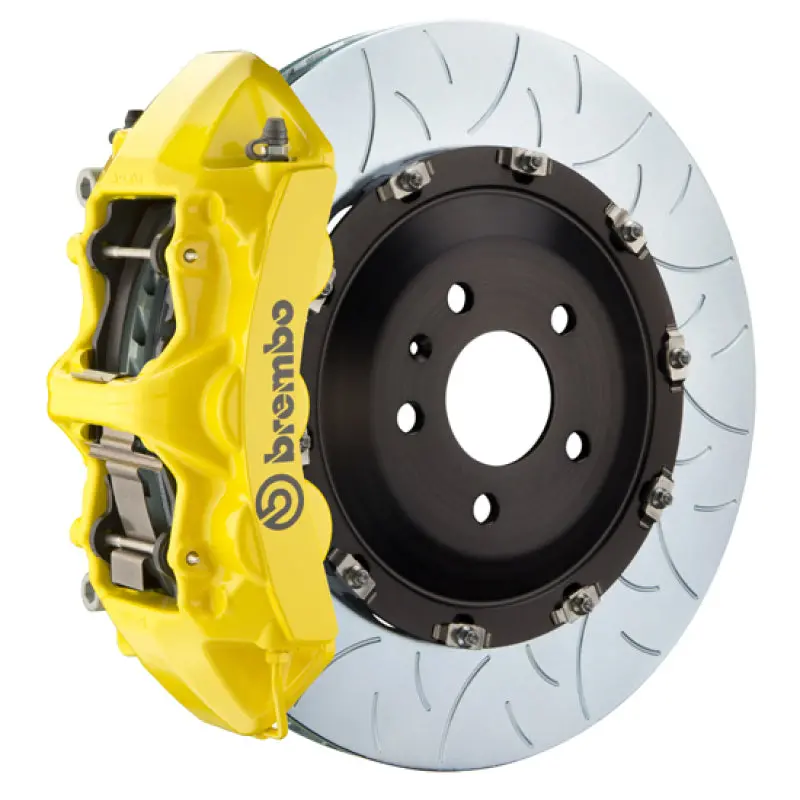 Brembo Gt Big Brake Kit — Front, 6-Piston Calipers, 380X34Mm Two-Piece Slotted Rotors — Audi Rs4 (2000–2002), Yellow Finish 1
