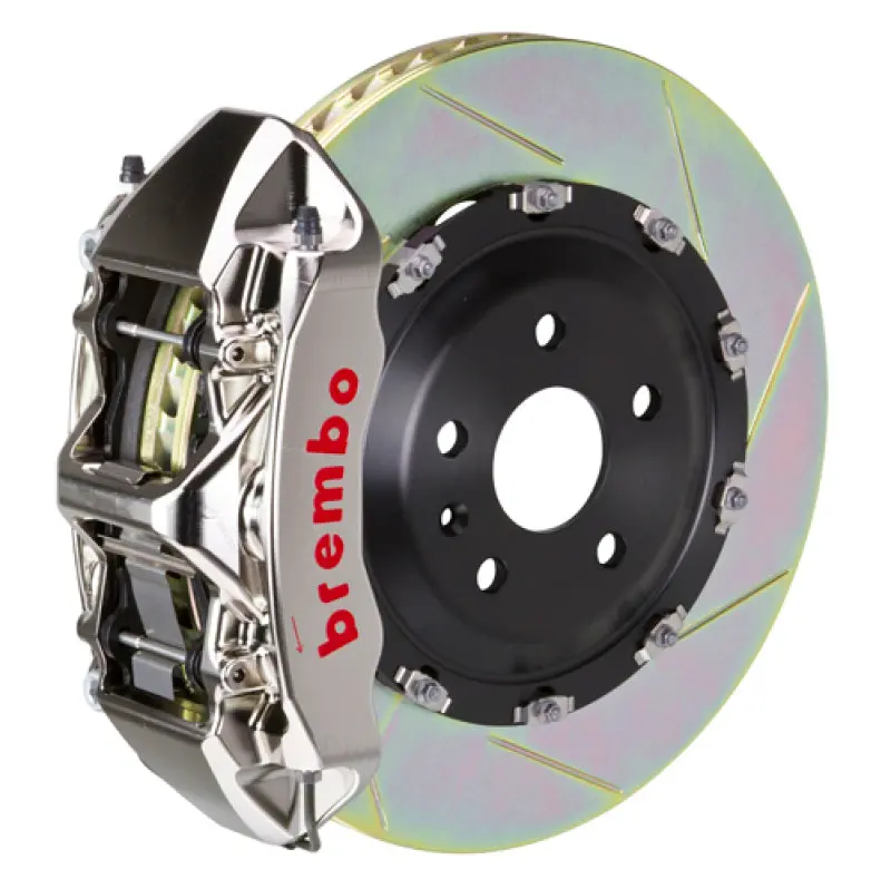 Brembo Gtr Big Brake Kit For 2012–2014 Mercedes-Benz Cls350 – Front 6-Piston Calipers With 380X34Mm Two-Piece Slotted Rotors (Nickel-Plated) 1