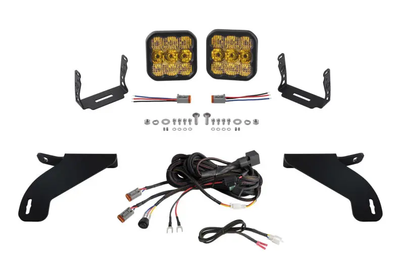 Diode Dynamics Ss5 Bumper-Mount Led Pod Light Kit For 2021–2022 Ford F-150 – Yellow Pro Combo 1
