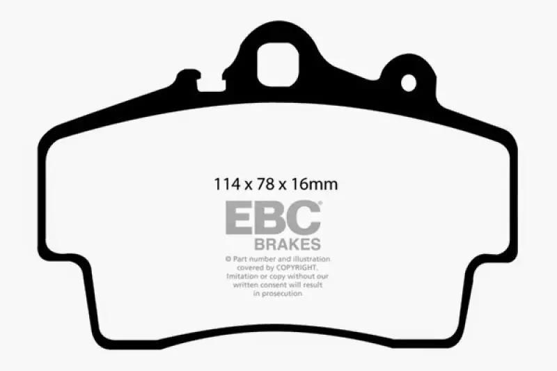 Ebc Yellowstuff Front Brake Pads For 1997–1999 Porsche Boxster – Designed For Cast-Iron Rotors Only 1