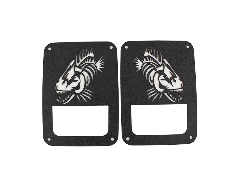 Fishbone Offroad Tail Light Covers For 2007–2018 Jeep Wrangler Jk – Black Textured Powder Coat 1