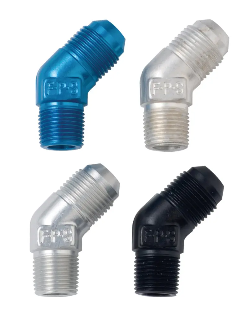 Fragola -6An To 1/4" Npt 45° Black Anodized Adapter 1
