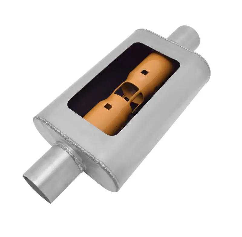 Gibson Mwa Superflow Oval Muffler – 4"X9"X14", Stainless Steel, 2.5" Inlet/Outlet 1