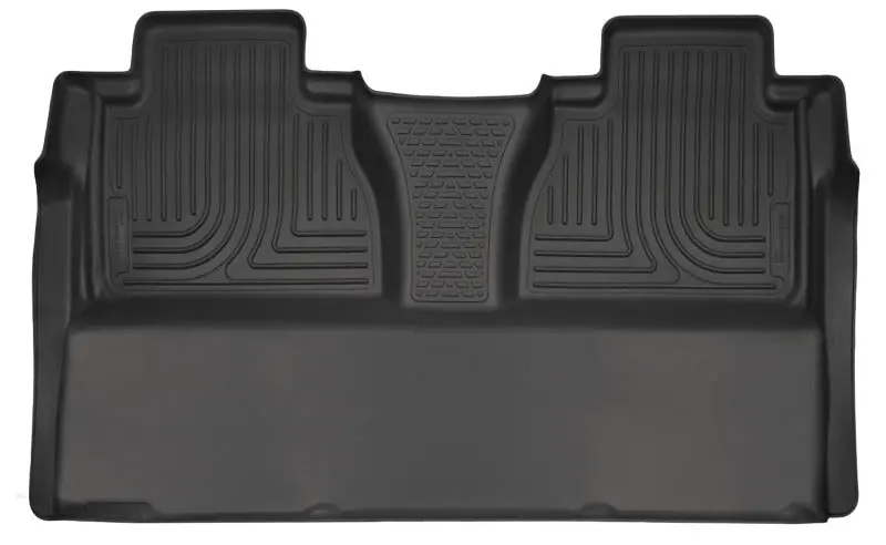 Husky Liners Weatherbeater Second-Row Floor Mats For 2014–2015 Toyota Tundra Crewmax – Black, Heavy-Duty Rubberized Texture 1