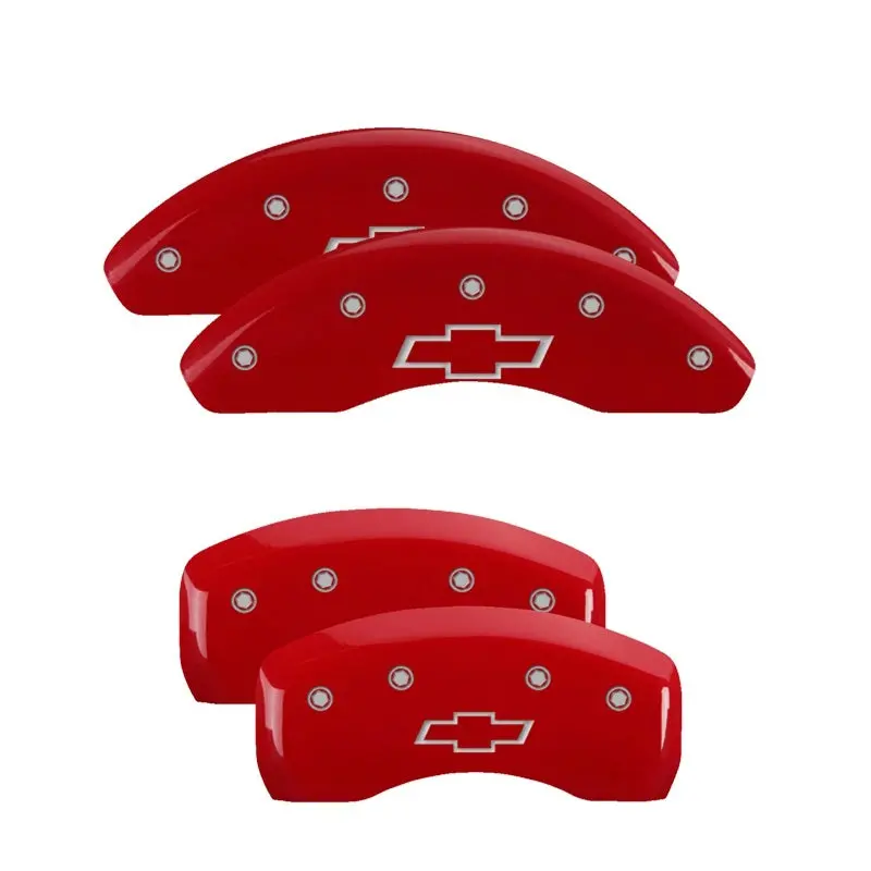 Mgp Bowtie-Branded Caliper Covers For 2004 Chevrolet Ssr – Engraved Front & Rear Set, Yellow Finish With Black Char 1