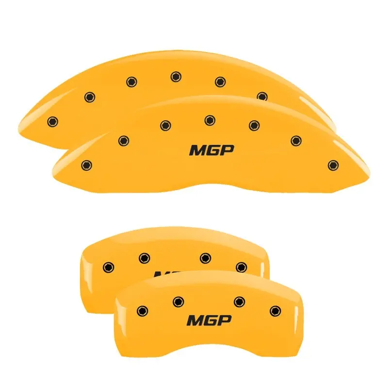 Mgp Engraved 4-Piston Caliper Covers – Front & Rear, Kia/Hyundai Circle K Design, Yellow Accent On Black 2