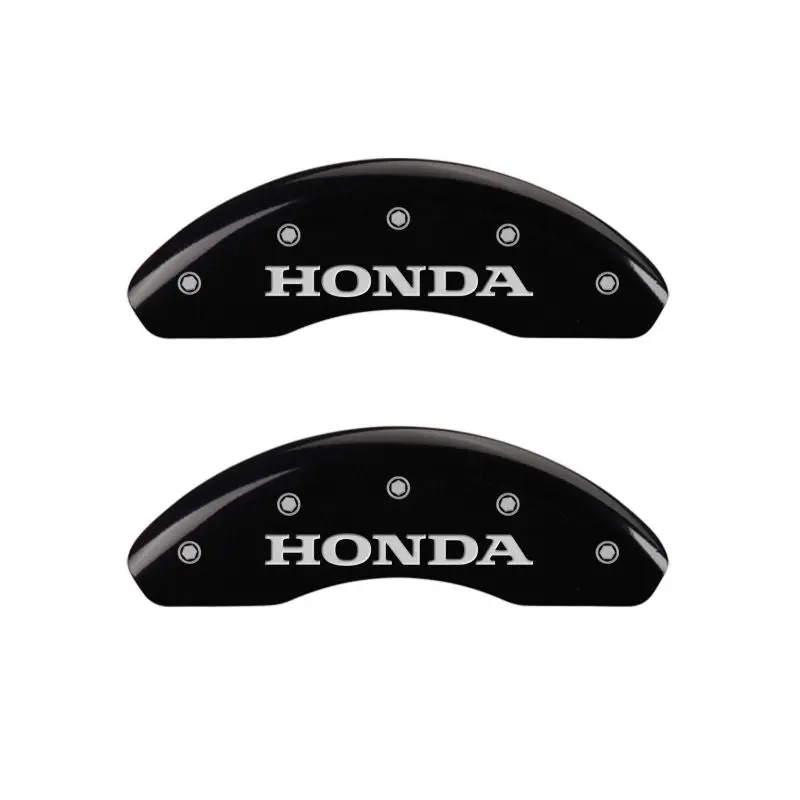 Mgp Engraved Caliper Covers — Front (Honda Logo) & Rear (H Emblem), Black Finish With Silver Chrome Detailing 2