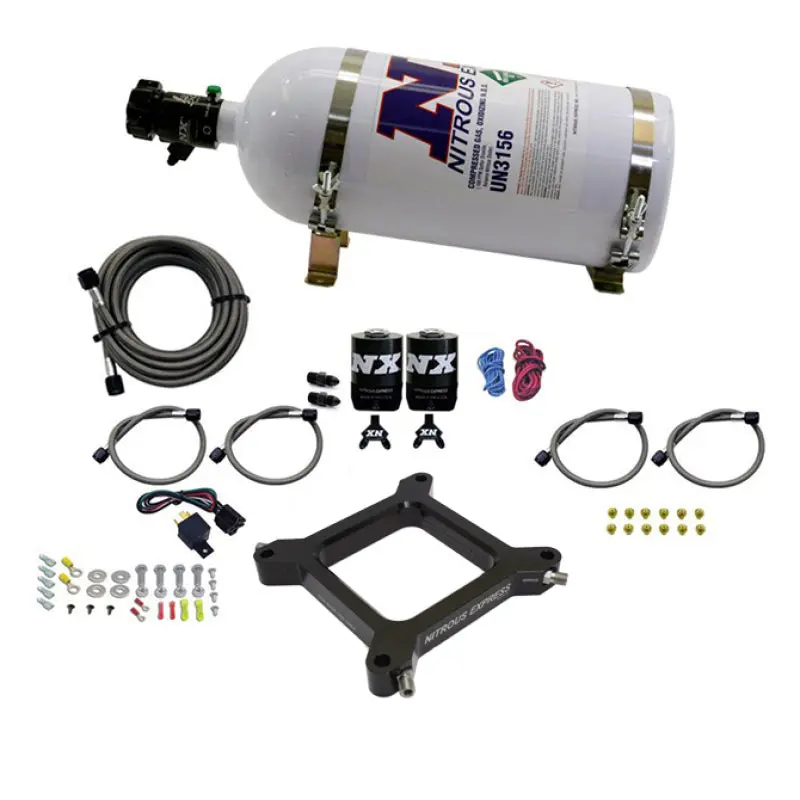 Nitrous Express Assassin Plate Nitrous System — Stage 6, 50–300 Hp, Includes 10-Lb Bottle 1