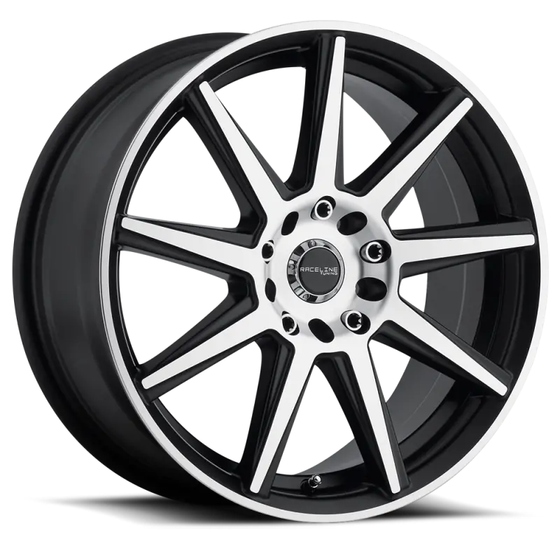 Raceline Storm 15X7" Alloy Wheel — 4X100/4X108 Bolt Pattern, 40Mm Offset, 72.62Mm Center Bore, Black & Machined Finish 1