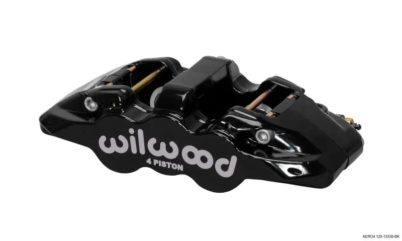Wilwood Aero4 Brake Caliper – Black Finish, Dual 1.12-Inch Pistons, Designed For 1.10-Inch Rotors 1